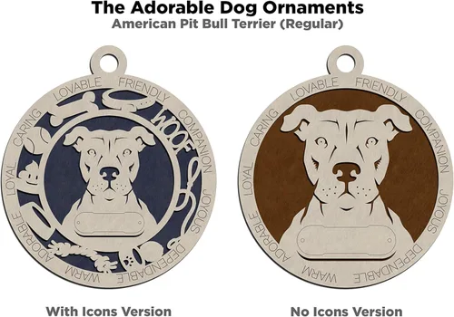 Miniatura 3 de Adorno de Navidad personalizado de madera para perro de 3 pulgadas, nombre y texto personalizables, hecho a mano en Estados Unidos, diseño de corte