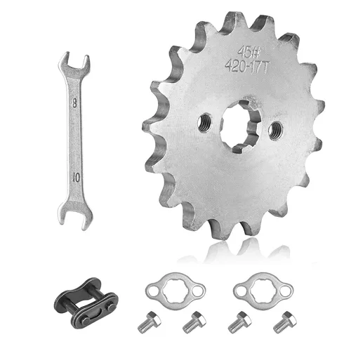 Miniatura 6 de Piñón de cadena 420 10T piñón delantero de 17mm compatible con 50cc 70cc 90cc 110cc 125cc 140cc15cc 160cc Lifan Loncin Dirt Bike, ATVs, Go Kart Piñón