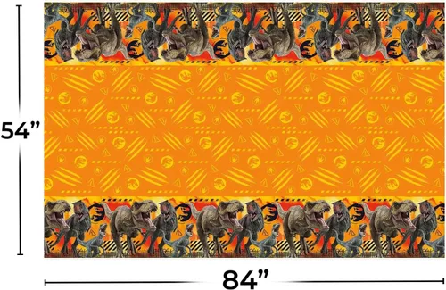 Miniatura 2 de Mantel rectangular de plástico multicolor Jurassic World 3 (54 x 84 pulgadas), 1 unidad, diseño vibrante, perfecto para celebraciones de cumpleaños