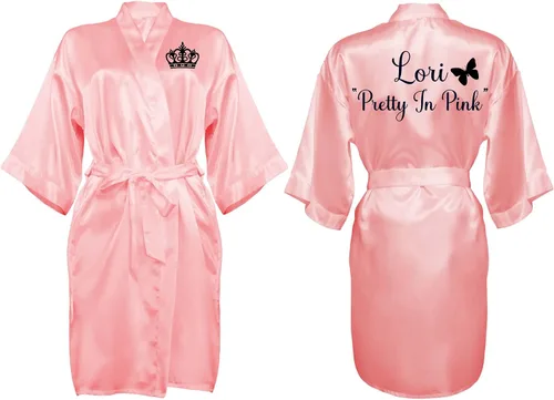 Miniatura 19 de Bata personalizada para mujer, tallas S-5XL, añade símbolos, texto y monogramas – Batas para bodas, viajes de niñas, cumpleaños y más