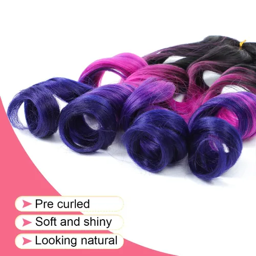 Miniatura 5 de WIPPORYA Cabello de trenzado rizado francés de 24 pulgadas, paquete de 6 unidades, onda suelta y elástica, cabello de crochet preestirado, 100