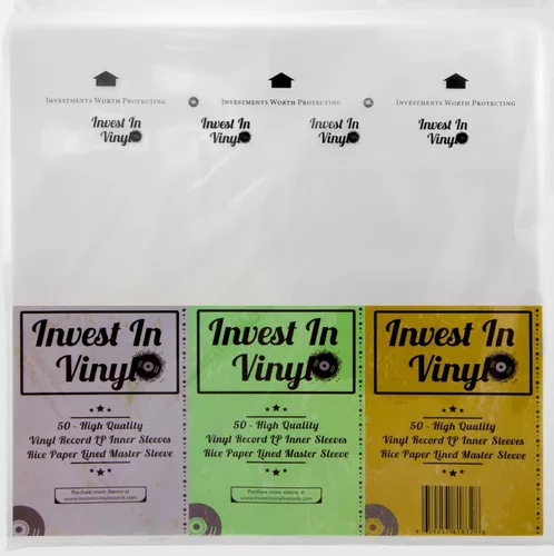 Invest In Vinyl 50 fundas Master Sleeves de papel de arroz antiestáticas LP interiores para discos de vinilo que proporcionan a tu colección LP la