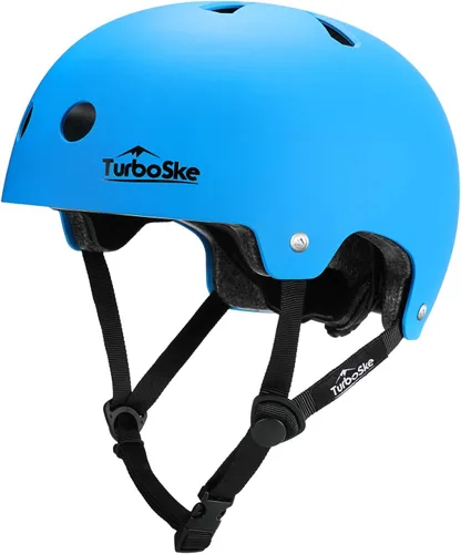 Casco de patineta, casco BMX, casco multideporte, casco de bicicleta para niños, jóvenes, hombres, mujeres Azul