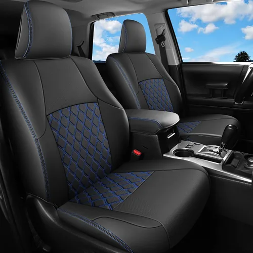 Fundas de asiento Huidasource para Toyota 4Runner 2011-2024, juego completo de fundas de asiento de cuero para 4Runner de 3 filas, fundas de asiento