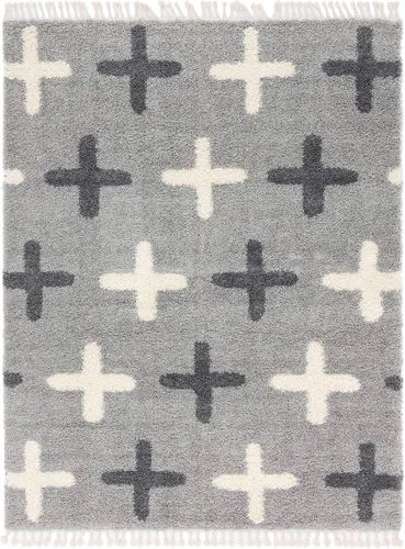 Miniatura 9 de Unique Loom Hygge Shag Collection - Alfombra moderna de inspiración marroquí con diseño geométrico, felpa y acogedora, rectangular, 8' 0" x 10' 0