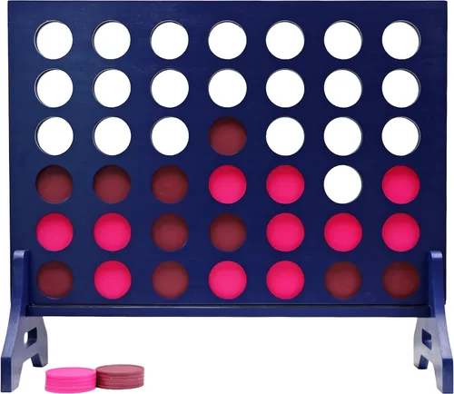 Miniatura 84 de Tailgating Pros Cuatro en una fila gigante azul marino premium con funda de transporte – Juego de patio al aire libre de gran tamaño – ¡Muchos