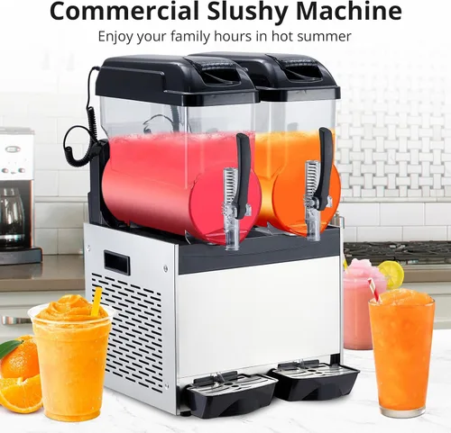 Miniatura 2 de Acekool Máquina comercial de margarita, batido de margarita congelada de 24L/6.4 galones, autolimpiante, máquina de granizado de acero inoxidable