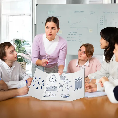 Miniatura 5 de Paquete de 6 tableros de póster triple, hojas de cartón blanco de 24 x 16 pulgadas para proyectos escolares, ferias de ciencias, eventos de negocios