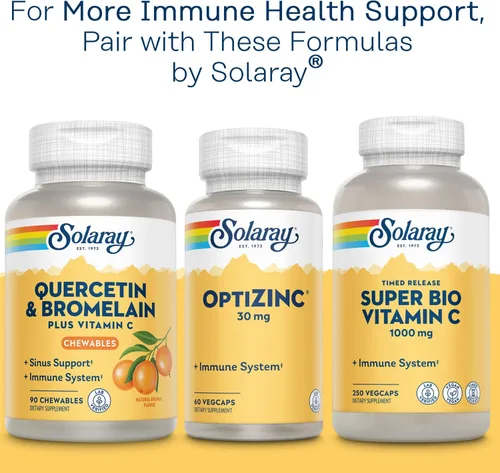 Miniatura 7 de SOLARAY EMIQ Quercetina activada, sinusal, apoyo para la salud respiratoria e inmunológica, absorción mejorada, 30 porciones, 30 cápsulas vegetales