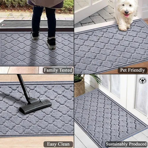 Miniatura 5 de A1HC - Tapete de puerta multiusos duradero, para interiores y exteriores, fácil de limpiar, impermeable, para todo tipo de clima, patio, garaje
