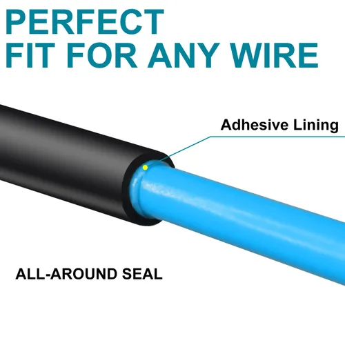 Miniatura 5 de Tubo termorretráctil de 1/2 pulgada (12.7mm) - Tubo termorretráctil impermeable de 10 pies con relación 3:1, diámetro pre-encogimiento de 1/2 Negro