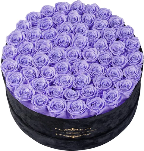 Miniatura 13 de NATROSES 27 Rosas Preservadas para Siempre en una Caja, Flores Preservadas para Entrega de Cumpleaños, para Mamá, Buttermilk Suero de mantequilla