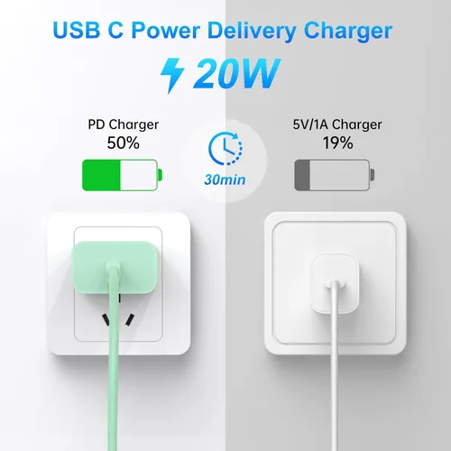 Miniatura 3 de Dayaoncy Paquete de 3 cables verdes de 3 metros USB C a Lightning de carga rápida compatible con iPhone 14/13/12/12 Pro Max/11 Verde