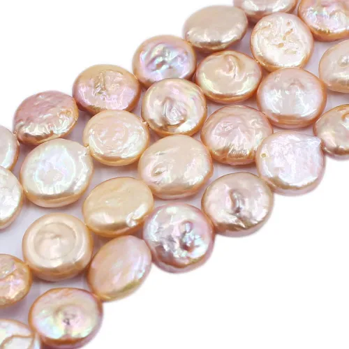 Miniatura 4 de SR BGSJ Botón de moneda natural de 0.433-0.472 in, blanco, rosa, morado, perlas de agua dulce, collar, pulsera, aretes, fabricación de cuentas