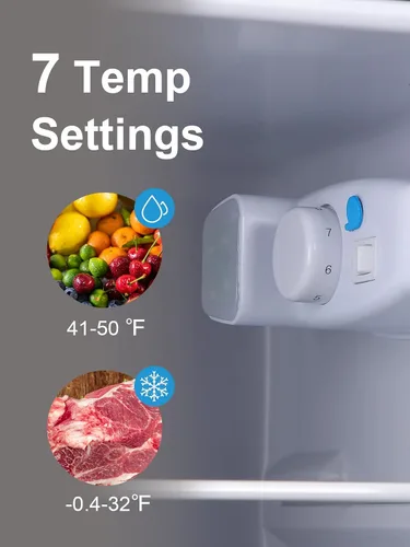 Miniatura 4 de KRIB BLING Mini refrigerador de 3.5 pies cúbicos, refrigerador pequeño con termostato ajustable de 7 niveles, estantes extraíbles con acero Plateado