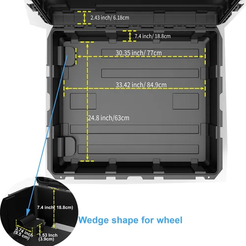 Miniatura 2 de Regetek Funda rígida impermeable de 38 x 29 x 11 pulgadas, funda rígida con ruedas, espuma personalizable, 3 asas grandes, para cámaras, equipos
