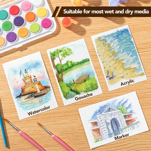 Miniatura 7 de 240 hojas de papel de acuarela a granel, papel de prensa en frío de 110 lb/230 GSM, papel de color de agua blanca para dibujar tarjetas de regalo