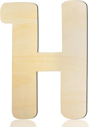 Letras de madera de 8 pulgadas, letra H de 1/5 pulgadas de grosor, letras del alfabeto de madera sin terminar para decoración de pared,
