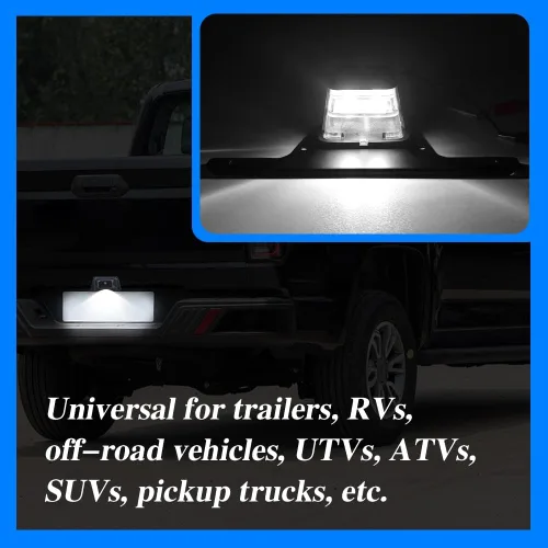 Miniatura 7 de Jsorum - Luz LED negra para matrícula, resistente al agua, 12 V CC, soporte de placa con luz, accesorios de automóvil, lámpara sumergible universal