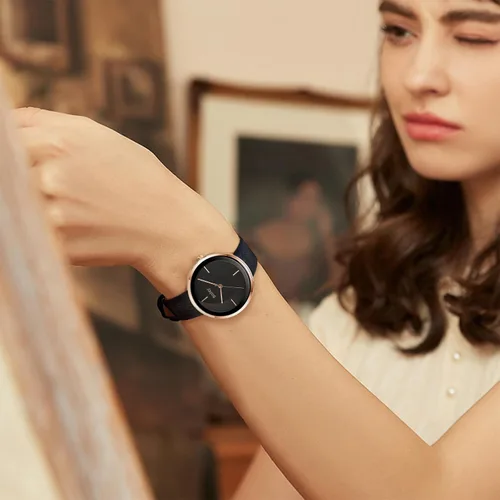 Miniatura 6 de Bisley Reloj de cuero para mujer, reloj analógico impermeable simple