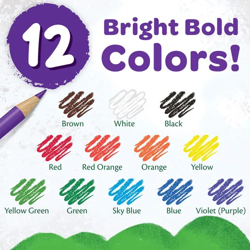 Miniatura 3 de Crayola Lápices de colores, colores surtidos, preafilados, para adultos, 12 unidades, regalo
