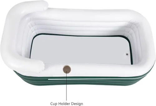 Miniatura 5 de Bañera inflable de 6 pies para adultos, bañera inflable independiente de 4 capas plegable con bomba de aire eléctrica para bañera, spa, baño