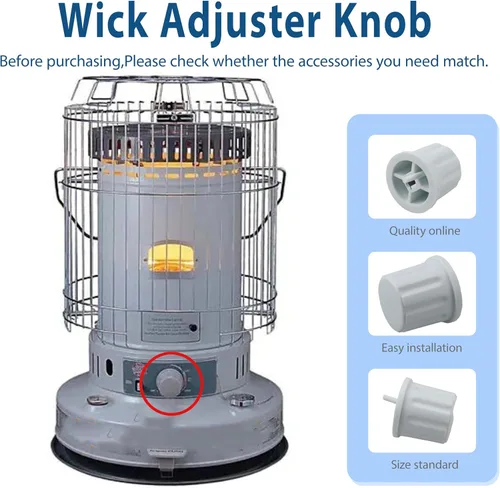 Miniatura 5 de Perilla de ajuste de mecha de calentador de queroseno de repuesto WS-CV14 08-1724 para DuraHeat Dyna-Glo RMC-95C Kero-World KW-24 08-1724
