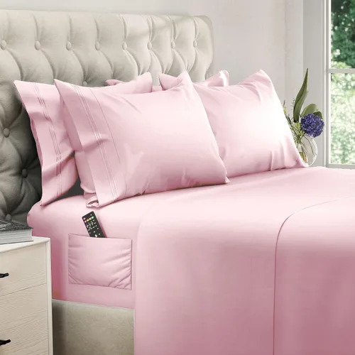 Miniatura 29 de DREAMCARE Juego de sábanas California King, 6 piezas, sábanas refrescantes para cama, sábanas Cal King de hasta 21 pulgadas de profundidad, 02