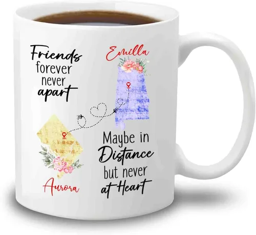 Miniatura 13 de Taza de café personalizada con diseño de flores con texto en inglés "If Friends Were Flowers I'd Pick You", taza de café de 11 onzas, 15 onzas