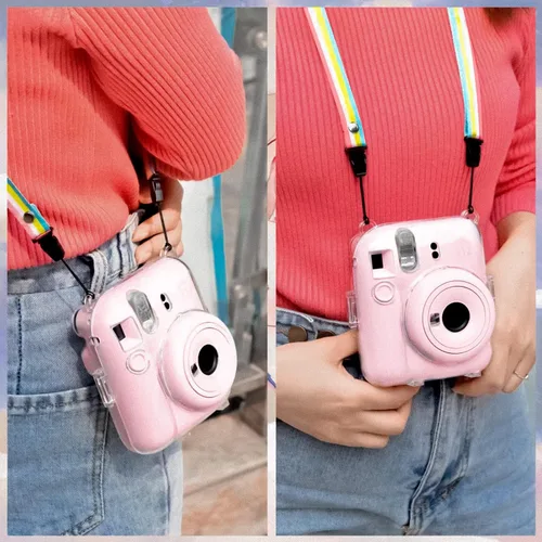 Miniatura 9 de MUZIRI KINOKOO Funda transparente compatible con cámara Instax Mini 12, funda rígida de PVC transparente para Fuji Instax Mini 12 con bolsillo