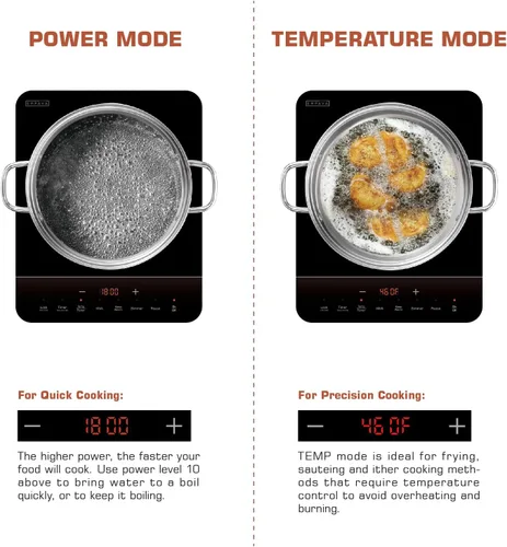 Miniatura 4 de Empava Placa Caliente de Inducción Portátil para Cocinar, Estufa Eléctrica de Encimera con un solo quemador, 3 modos preestablecidos, superficie