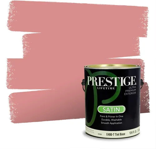 Miniatura 140 de Prestige Paints Pintura exterior e imprimación en uno, 1 galón, plano, coincidencia comparable de Valspar* Amber Rose*