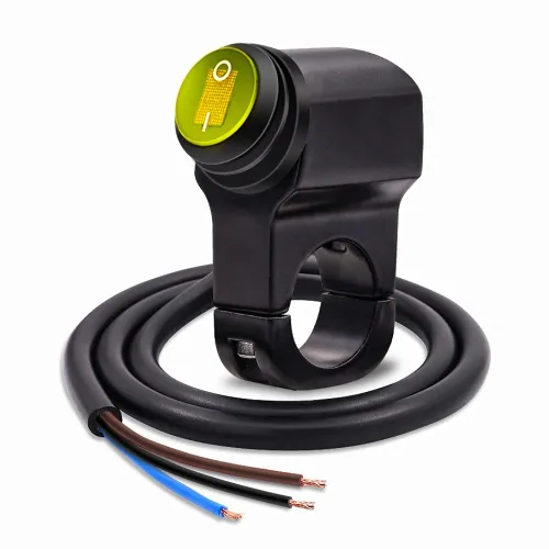 Miniatura 8 de AL - Interruptor de palanca de aleación IP68 para manillar de motocicleta, interruptor de luz Ourbest de 12 V, se adapta a manillares de 7/8 Negro