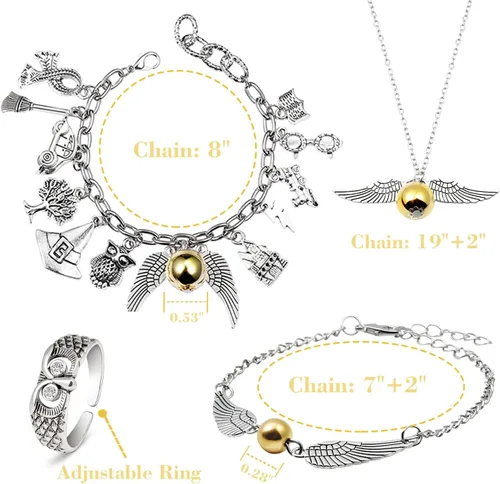 Miniatura 5 de Fancy Space Juego de pulseras con dijes, pulsera ajustable con temática de magia, regalo de cumpleaños para niños, niñas y mujeres