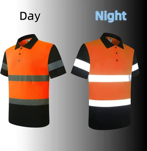 Miniatura 5 de Camisa de seguridad para hombre, camiseta reflectante de alta visibilidad, de secado rápido, transpirable, suave
