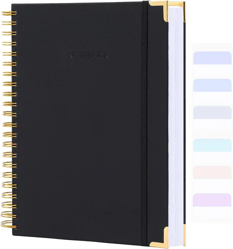 Cuaderno en Espiral, Cuaderno de Diario con Puntos, 8.5" x 11", Cuaderno Grande de Tapa Dura con Cuadrícula de Puntos de 300 Páginas para Bullet