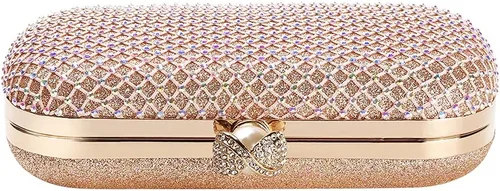 Miniatura 5 de M106 Glitter Embrague Monedero Para Mujeres Brillante Noche Bolsos Fiesta Fiesta Bolso Rosa Oro