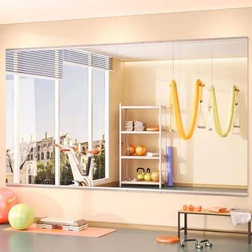 Miniatura 41 de Hasipu 3 piezas de espejos para gimnasio en casa de 48''x24'', espejos grandes de cuerpo entero montados en la pared para yoga, baile, fitness