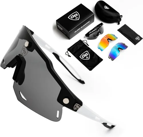 Miniatura 10 de GB MAGS - Juego magnético polarizado para todos los deportes, gafas de sol para ciclismo para hombres y mujeres 3 lentes intercambiables Conjunto