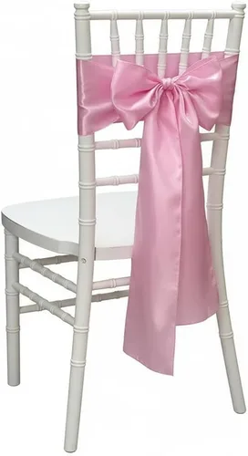 Miniatura 8 de Bandas de satén para silla, lazos para silla, sillas con lazo para decoración de bodas, banquetes y fiestas (10, negro)