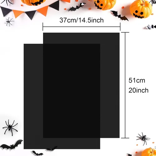Miniatura 2 de CHRORINE Papel de seda negro - 60 hojas para Halloween, cumpleaños, vacaciones y envoltura de regalos para fiestas (20 x 14.5 pulgadas)