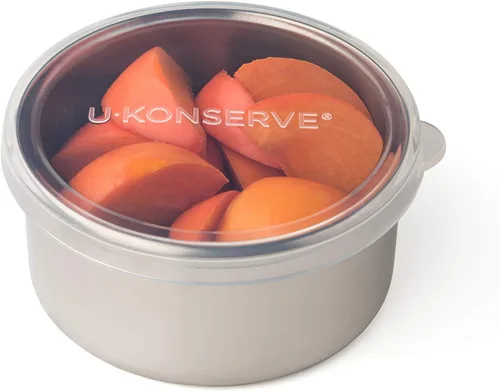 Miniatura 5 de U Konserve Envase de almacenamiento de alimentos redondo de acero inoxidable con tapa de silicona a prueba de fugas apto para lavavajillas - Sin
