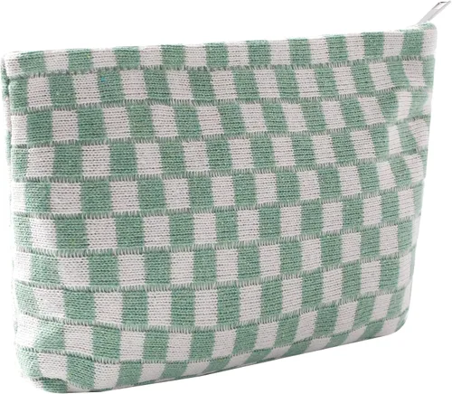 Miniatura 11 de Bolsas de cosméticos para mujer, bolsa de cosméticos de pana, bolsos estéticos para mujer, bolsos de mano con puntos sonrientes, organizador