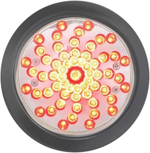 Grand General 76728 - Luz LED (4 pulgadas Twister Red/Clear 61 - con ojal y coleta), 1 paquete Rojo (Red/Clear)