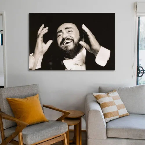Miniatura 6 de MAXIAN Luciano Pavarotti - Póster de arte tenor del mundo, 4 pinturas sobre lienzo, póster de arte de pared, impresión de desplazamiento, impresión