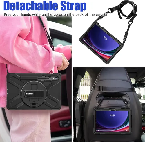 Miniatura 6 de BRAECNstock Funda para Samsung Galaxy Tab S10 Lite/ S10 FE/ S9 FE/ S9/ S8/ S7 5G Funda de 10.9"/11", Funda Protectora a Prueba de Golpes con Soporte