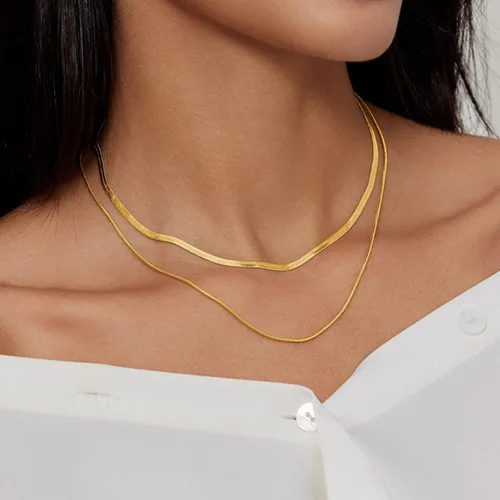 Miniatura 4 de Collares para mujer chapados en oro, esmeralda, corazón, apilable, gargantilla de cadena delicada, joyería para mujer, regalos simples