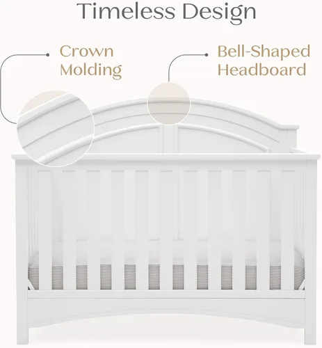 Miniatura 7 de Delta Children Perry, cuna convertible 6 en 1, con certificado Greenguard Gold, color blanco Bianca