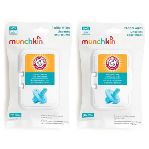 Munchkin Arm & Hammer - Toallitas para chupete, limpia de forma segura las piezas del extractor de leche y los elementos esenciales de alimentación