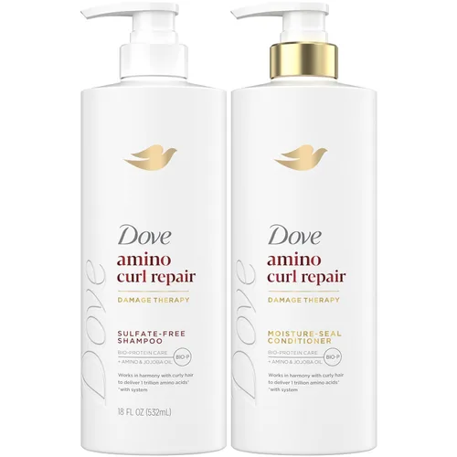 Dove Set de champú y acondicionador, reparación de rizos aminoácidos – Terapia de daños Fórmulas de cuidado de bio-proteínas para revitalizar el